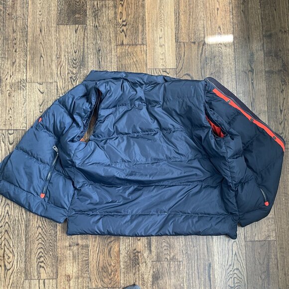 Orvis Classic Collection Women's Navy Blue Down Puffer Vest Orange Accents XL - Picture 9 of 9